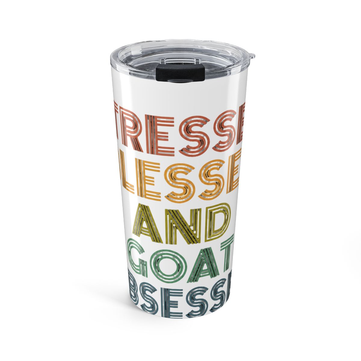 Stressed Blessed And Goat Obsessed retro 70s vintage Stainless Steel Insulated Tumbler | Blessd - Official t-shirts merchandise