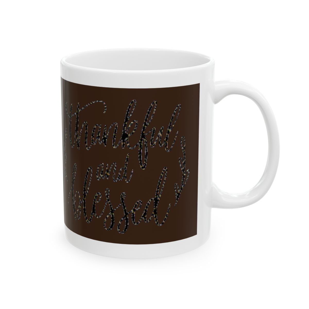 Thankful And Blessed Mug Coffee Ceramic Mug, 11 Ounces White | Blessd