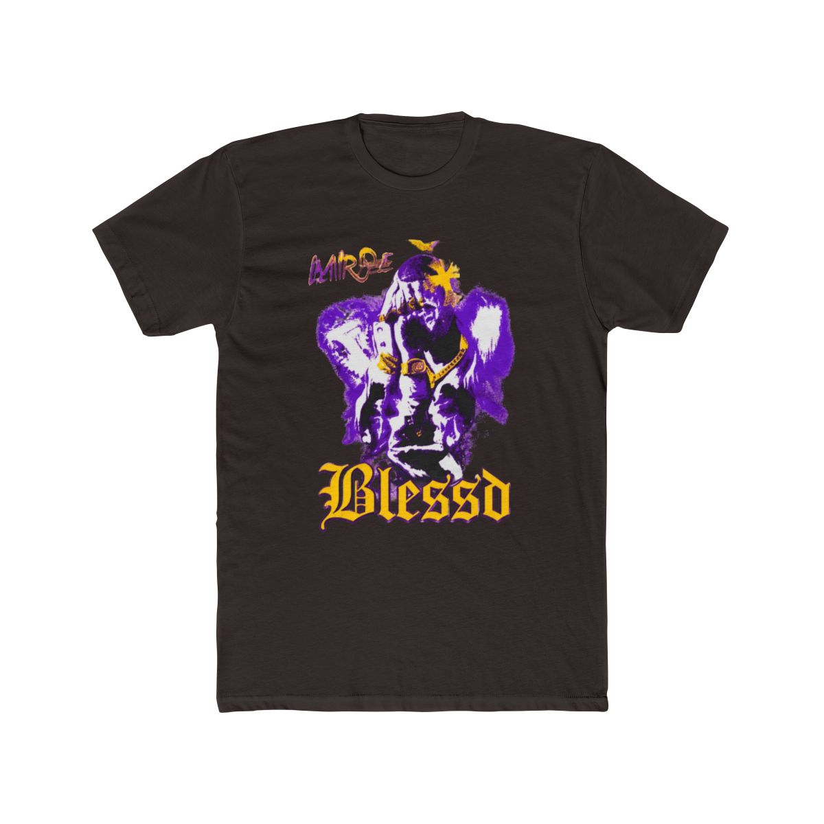 Purple Silhouette Colombian Rapper Baseball T Shirt | Blessd - alternate angle 2, merchandise
