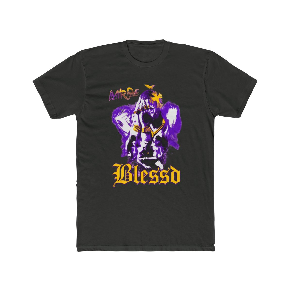 Purple Silhouette Colombian Rapper Baseball T Shirt | Blessd - alternate angle 5, merchandise