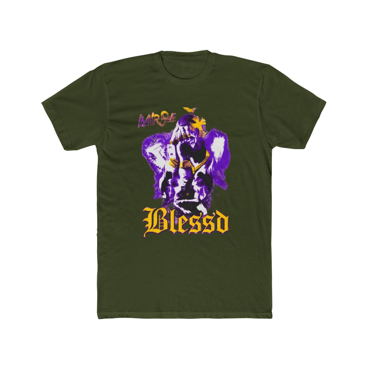 Purple Silhouette Colombian Rapper Baseball T Shirt | Blessd - alternate angle 4, merchandise