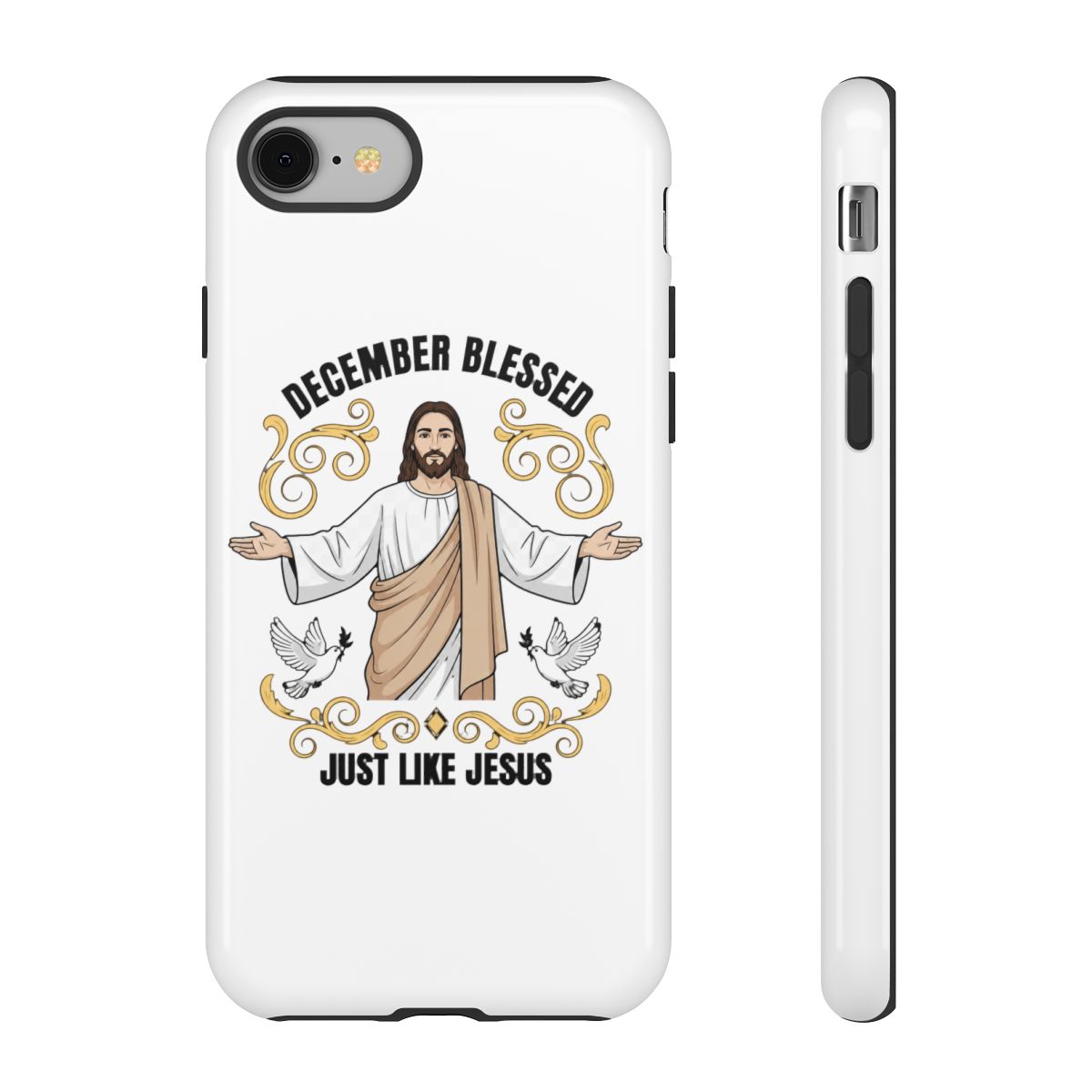 December Blessed Just Like Jesus Phone Case Christian Faith Religious Worship Spiritual Waterproof Die Cut Vinyl & Transparent DTF for Laptop Helmet Car Cup Phone Tablet for Male Female | Blessd - Official phone-cases merchandise